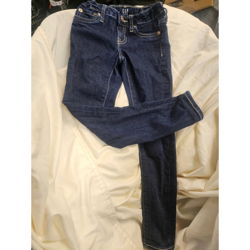 Gap Kids Girls Stretch Super Skinny Jeans Dark Indigo Blue Denim Size 6